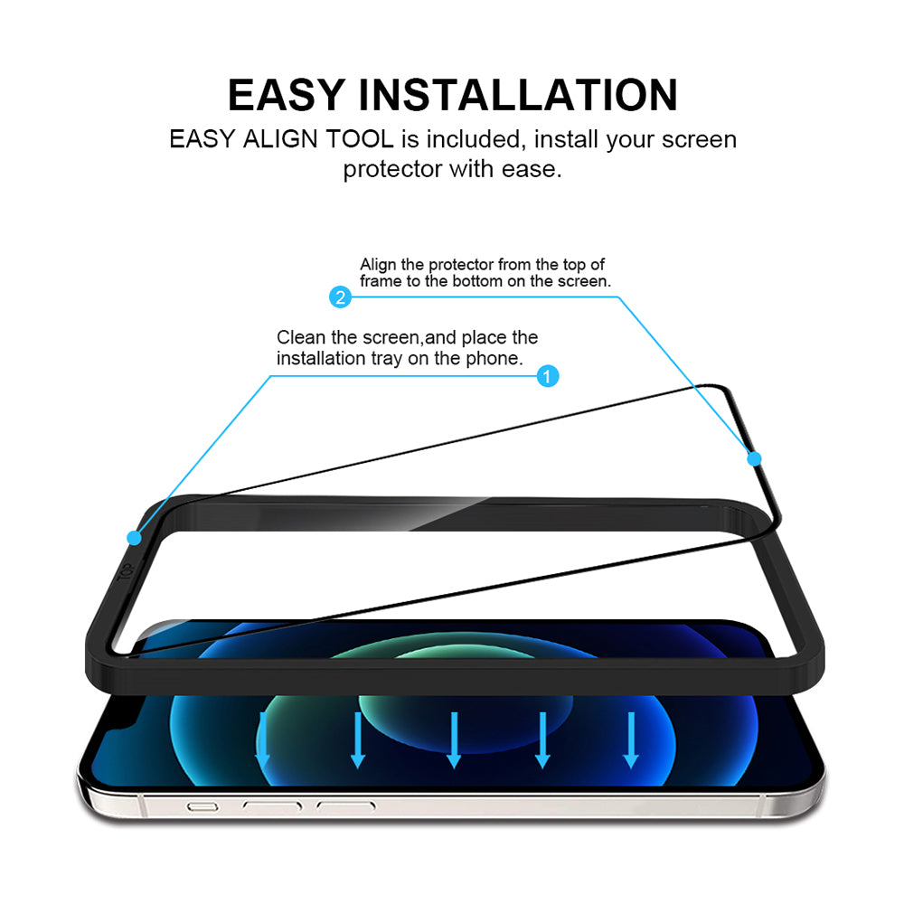 Toughened Glass Screen Protector + Installation Frame For Apple iPhone ...